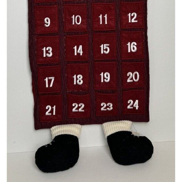 Snowman Hanging Fabric Advent Calendar 24 Numbered Pockets Christmas 38" Long - Picture 5 of 8